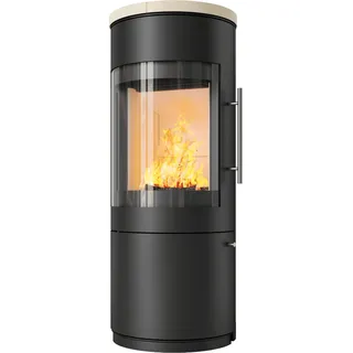 Kaminofen HARK 110 FlameKat 6 kW - Ofenkacheln: quarz-weiß - Korpus: graphit