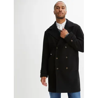 bonprix Blazer-Mantel mit Woll-Anteil, schwarz, Gr.58, Modische zweireihiger Blazer-Mantel aus hochwertiger Wollmischung