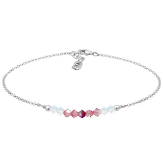 Elli Fußschmuck Damen Fußkettchen Kugel Anhänger Modern mit Kristalle aus 925 Sterling Silber