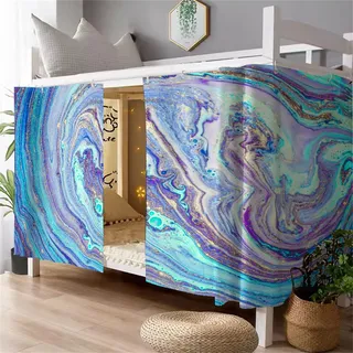 FANSU Etagenbett Vorhang, Marmor Stil Bettvorhang Hochbett Etagenbett Blackout Staubdicht Privatsphäre Bett Vorhang Vorhänge Moskitonetz für Schlafzimmer Kinderzimmer (Marmor,Top)