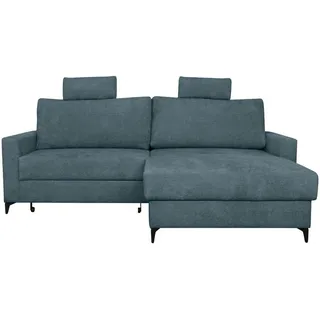 Carryhome Ecksofa, Blau, Textil, 3-Sitzer, Füllung: Schaumstoff, Ottomane rechts, seitenverkehrt montierbar, L-Form, 230x164 cm, Liegefunktion, Schlafen auf Sitzhöhe, Rücken echt, Wohnzimmer, Sofas & Couches, Wohnlandschaften, Ecksofas