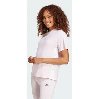 adidas Essentials 3-Streifen Cotton T-Shirt Clear Pink / White XL