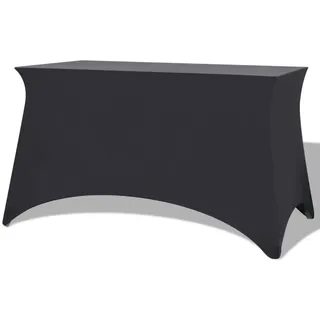 furnicato Hussen-Set Stretch-Schonbezüge für Tisch 243x76x74 cm Anthrazit, Waschbare Tischhusse aus Stretch-Gewebe für Bankette und Hochzeiten schwarz 243 cm
