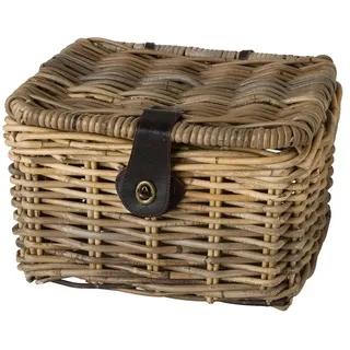 Fastrider Rattan Korb 8l mit Deckel 8 x 8 x 8 cm Beige