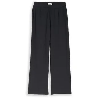 Tom Tailor Mädchen Wide Leg Hose mit Struktur, grau, Uni, Gr. 176