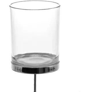 Elegante Kerzenhalter Metall Glas Ø6,5cm H19cm 2er Set - Perfekt für Tischdeko, Adventskranz, Teelichter
