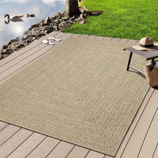 MERINOS Teppich MERINOS "Kenzy 2", beige (natur), B:60cm H:10mm L:90cm, Polypropylen, Teppiche, Teppich, robuster In- und Outdoor Teppich im natürlichen Jute-Look, wetterfest