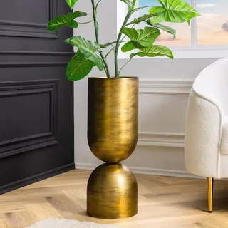 riess-ambiente Vase SANDGLASS XL 70cm messing Metall beidseitig nutzbar modern - Gold