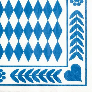 Papstar 250 Servietten, 3-lagig 1/4-Falz 33 cm x 33 cm "Bayrisch Blau"