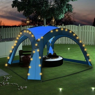 vidaXL Partyzelt mit LED und 4 Seitenwänden 3,6x3,6x2,3 m Blau