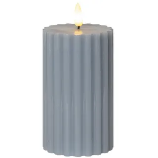 Star LED-Stumpenkerze (1 Stück) – LED-Kerze aus Wachs mit flackernder Flamme, 15 cm x 7,5 cm, Timerfunktion, batteriebetrieben (Batterien nicht enthalten) – für den Innenbereich