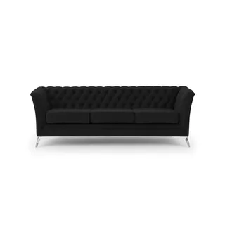 S-STYLE Chesterfield Einzelsofa  Wilhelm , schwarz , Maße (cm): B: 237 H: 78