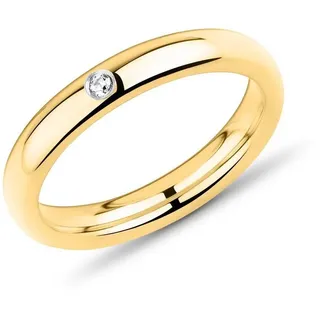 Unique Fingerring Klassischer Unique Damenring aus Edelstahl gelbvergoldet R9208cz goldfarben 48 (15.3)