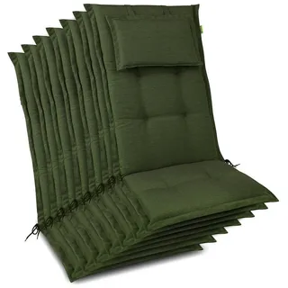 Beautissu Polsterauflage 7x Premium Hochlehnerauflage 120x50x7cm, Dunkelgrün, Gartenstuhlauflage Hochlehner - Robuster Stoff & UV-Lichtechtheit grün
