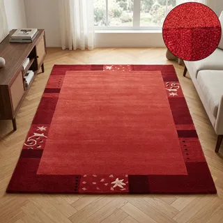 THEKO Royal Ganges Wollteppich 120 x 180 cm Rot