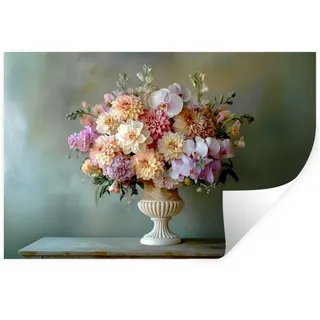MuchoWow Wandsticker Orchidee - Strauß - Vase - Blumen (1 St), Wanddeko, Aufkleber, Wandtattoo, 120x80 cm 120 cm x 80 cm x 0.1 cm