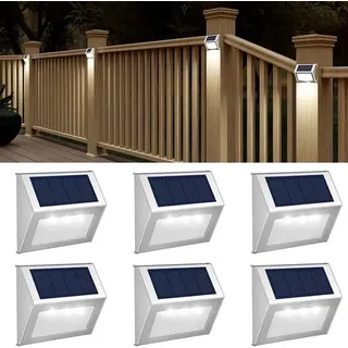 Solarleuchten Für Den Außenbereich Wasserdichte Solar Terrassenleuchten Zaunpfostenbeleuchtung Für Garten, Terrasse, Treppe Und Wand 3 Leds, Kühl