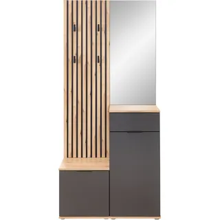 HBZ Garderobenschrank Simple 88 x 195 x 35 cm Grau