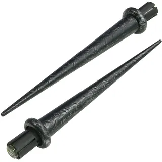 LIEDECO Endstück, Endknopf - Spitze 16 mm ø Esperanca | schwarz-Silber | 2 Stück