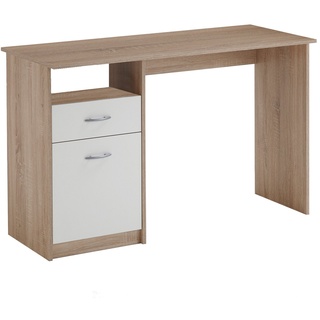 FMD Möbel, 3004-001 Jackson Schreibtisch, holz, eiche/weiß, maße 123.0 x 50.0 x 76.5 cm (BHT)