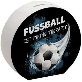 speecheese Spardose Fußball ist meine Therapie Spardose mit Fußball-Motiv in blau