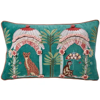 BUTLERS Bohemian Dekokissen 50 x 30 cm Türkis