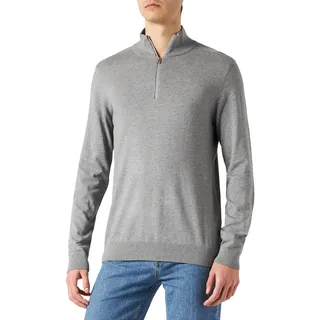 SELECTED HOMME Herren Slhberg B Noos Half Zip Cardigan Strickjacke, Medium Grey Melange, XL EU - XL