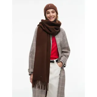 Tommy Hilfiger Schal aus reiner Wolle, Modell ELEVATED CHIC Dunkelbraun, 1