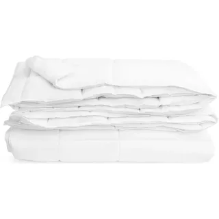 Bettdecke 220 x 240 cm - waschbare Winterdecke Schlafdecke aus Mikrofaser - Weiß