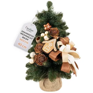Creative Home Künstlicher Weihnachtsbaum Weihnachtsbaum Geschmückt Höhe 40 cm braun