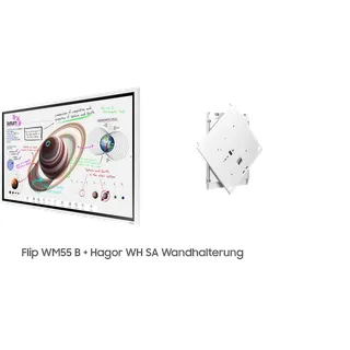 Samsung Flip Pro WM55B Bundle - 55 Zoll Flipchart + Hagor WH SA Wandhalterung