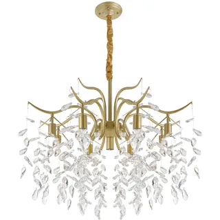 WDZCZDoo Kronleuchter Kristall, Moderne Kristallkronleuchter Gold Luxury Tree Branch Kronleuchter Große Pendelleuchten Runde Kristall-Deckenleuchten Für Esszimmer, Schlafzimmer, Wohnzimmer