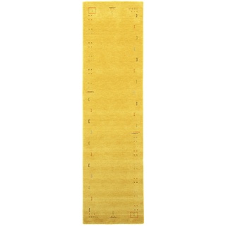 Läufer MORGENLAND "GABBEH FEIN FENTH" Teppiche Gr. B/L: 80 cm x 300 cm, 18 mm, 1 St., goldfarben Teppichläufer Schurwolle bunte Bordüre
