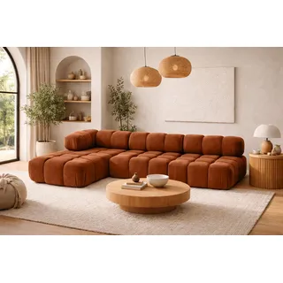 kaiser möbel Eckcouch Veloursstoff 3-Sitzer Braun