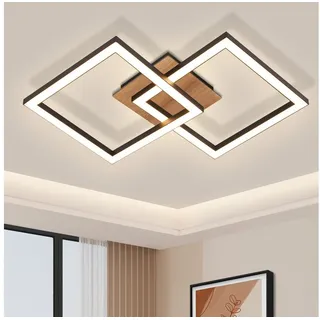 Nettlife Deckenleuchte Küchenlampe Modern Holz Schwarz 3000K Warmweiß, LED fest integriert, Warmweiß, für Küche Wohnzimmer Schlafzimmer Flur Esszimmer schwarz