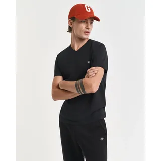 GANT Slim Shield V-Neck T-Shirt schwarz 3XL