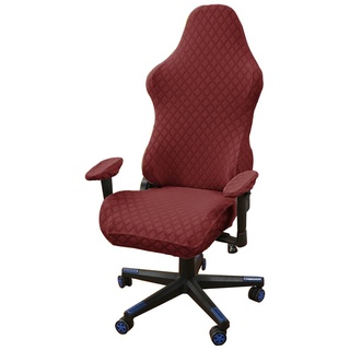 LIFEDX Gamingstuhl-Bezüge Gaming Stuhl bezug 4 Stück,Bürostuhl Drehstuhl Bezug mit Armlehnen/Stuhlrücken Bezug,Dehnbare Stuhl Bezüge für Computer-Spielstuhl, Racing-Stil,Bürostuhl-Ohne Stuhl-Win Red