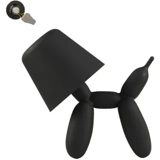LOGT LED Nachtlicht Kreative Ballon Hund Tischlampe mit Touch Steuerung Dimmbar Nachttischlampe Akku Tischleuchte USB Kabellose Innen und Außen Deko Kinderlampe 1200mAh für Schlafzimmer,Schwarz