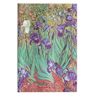 Varzi Dal 1956 Paperblanks Terminplaner 2024, 12 Monate, Mini, horizontal, Iris von Van Gogh, Iris von Van Gogh, 9,5 x 14 cm