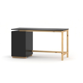 Siblo Schreibtisch Schreibtisch Liam mit Schrank (Kinderschreibtisch Liam mit Schrank) schwarz 100 cm x 75 cm x 50 cm