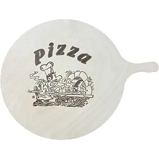 Pizzateller aus Holz Ø 40 cm mit Griff, Holzteller Pizzabäcker