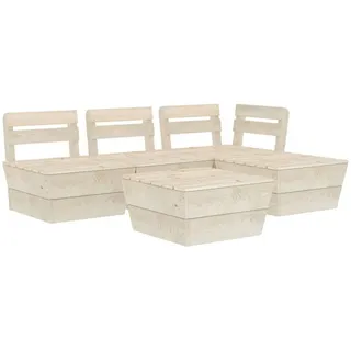 vidaXL 5-tlg. Garten-Paletten-Lounge-Set Imprägniertes Fichtenholz