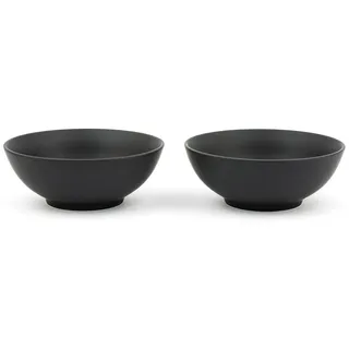 Hanseküche Pastateller Pastateller Set, (2 St), Steingut Geschirrset für Nudeln und Bowl, spülmaschinenfest schwarz