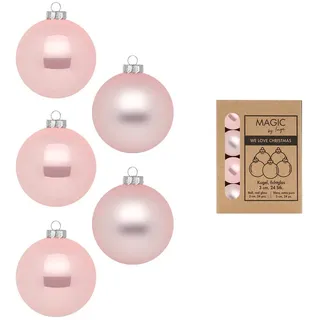Holly & Jolly 24 Weihnachtskugeln 3cm Glas Christbaumkugeln Weihnachtsbaumkugeln hellrosa Mix