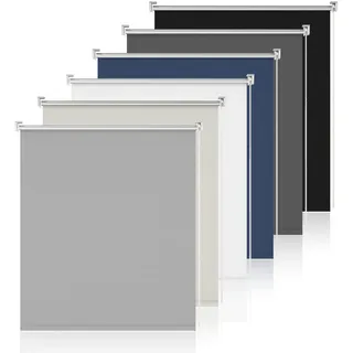 Verdunklungsrollo ohne Bohren Hellgrau B50 x H200 cm Klemmfix Rollo Innenrollo Thermorollo für Fenster ohne Bohren