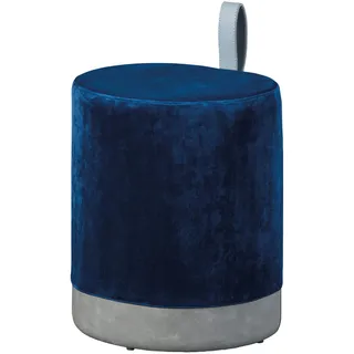 Interlink Sitzhocker Osane Samt 38 x 43 x 33 cm Blau/Grau