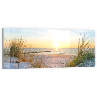 DEQORI Glasbild Acrylglas | Motiv "Abendsonne an der Ostsee" | horizontal einteilig 125x50 cm | schöne Dekoration | Wandbild für Wohnzimmer, Schlafzimmer, Flur & Küche | moderne Wanddeko