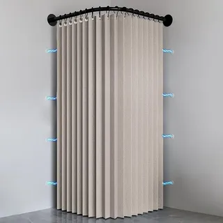 Duschvorhang faltbar, schimmelresistent, 100 x 200 cm, beige, für Badezimmer und Camping - Beige