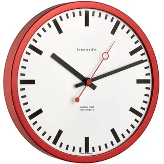 HERMLE Bahnhofsuhr 30 cm 30471 rot