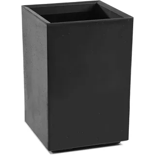 LAMELA Pflanzkübel mit Rollen Höhe 60 cm, 36L – Blumentopf aus Kunststoff – Übertopf mit Wasserablauf – Modern für Innen & Außen - Wetterfest & Pflegeleicht, Schwarz